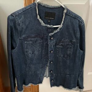 Banana Republic Dark Blue Frayed Jacket